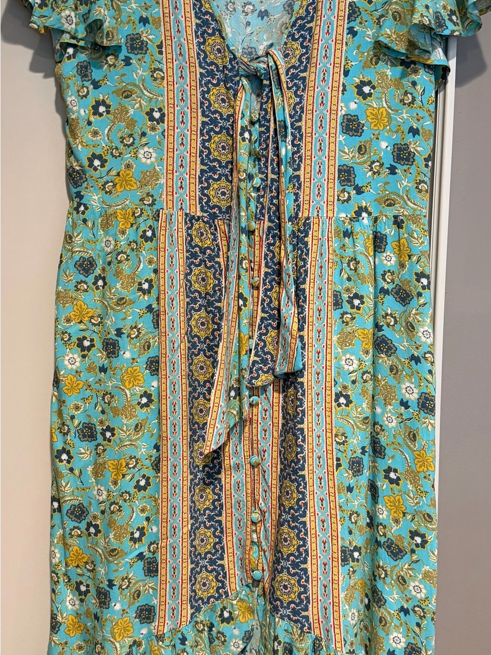 Band of Gypsies Floral Boho Hi-Low Maxi Dress Size Large